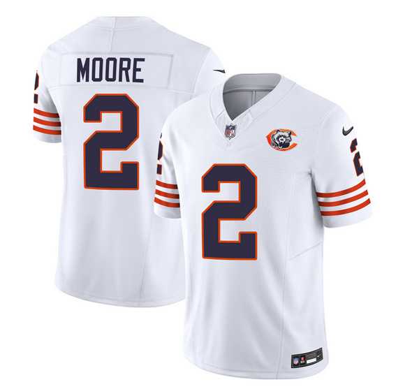 Men & Women & Youth Chicago Bears #2 DJ Moore White 2023 F.U.S.E. Throwback Limited Jersey->chicago bears->NFL Jersey
